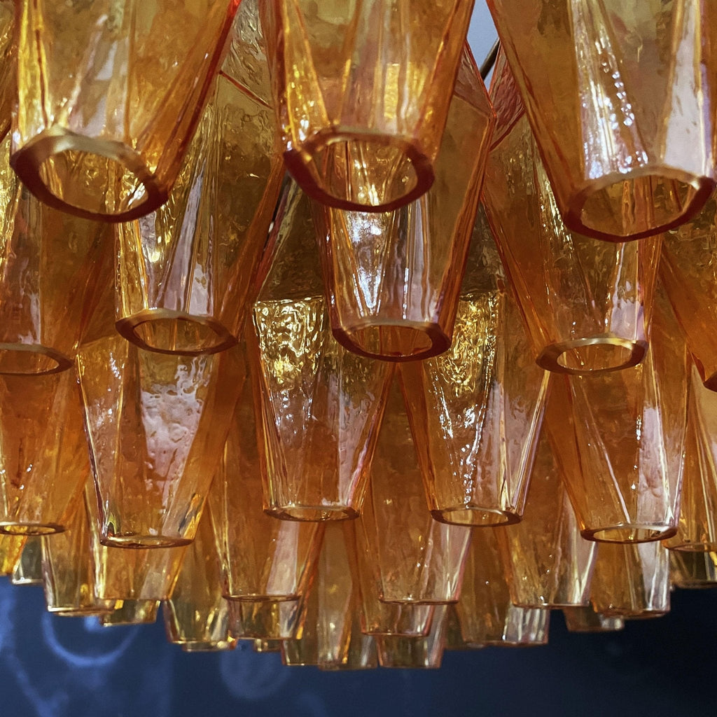 Designer Murano Rhombus Amber Poliedri Glass Chandelier product image