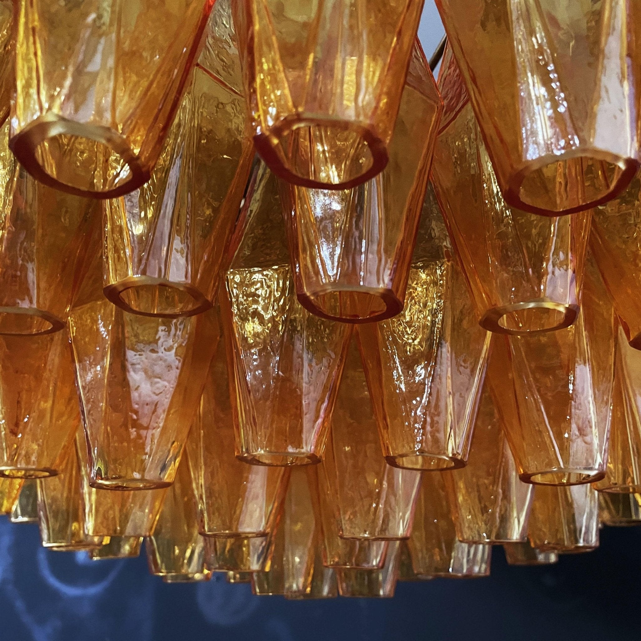 Designer Murano Rhombus Amber Poliedri Glass Chandelier product image