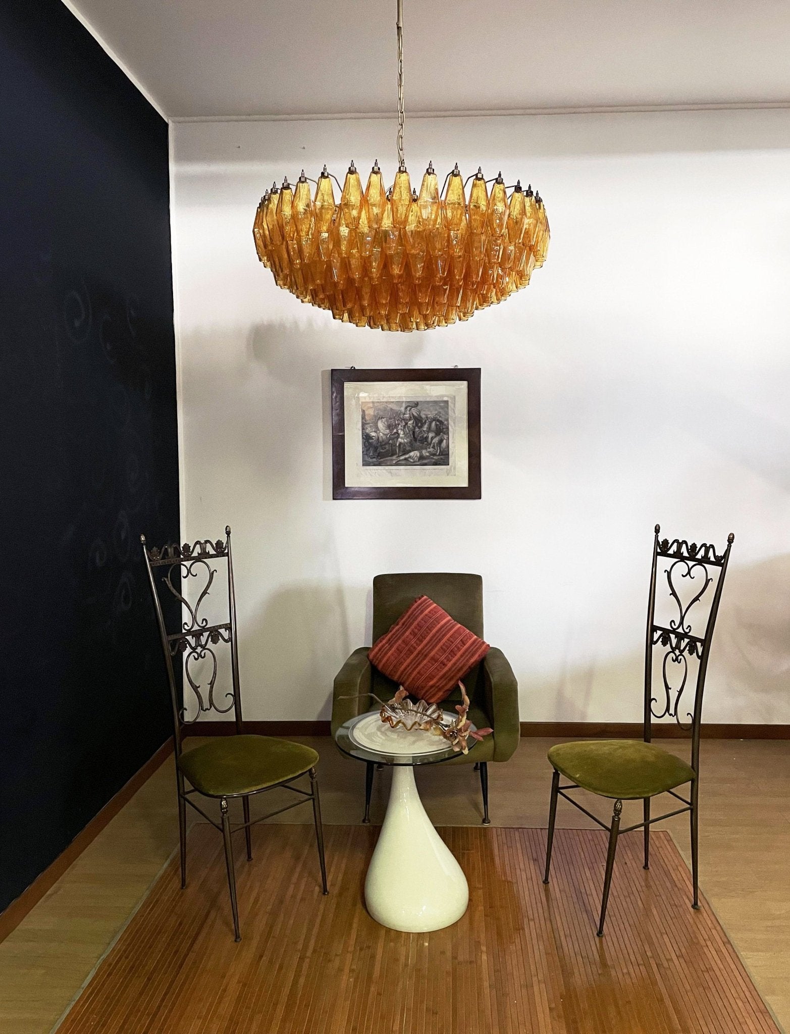 Designer Murano Rhombus Amber Poliedri Glass Chandelier product image