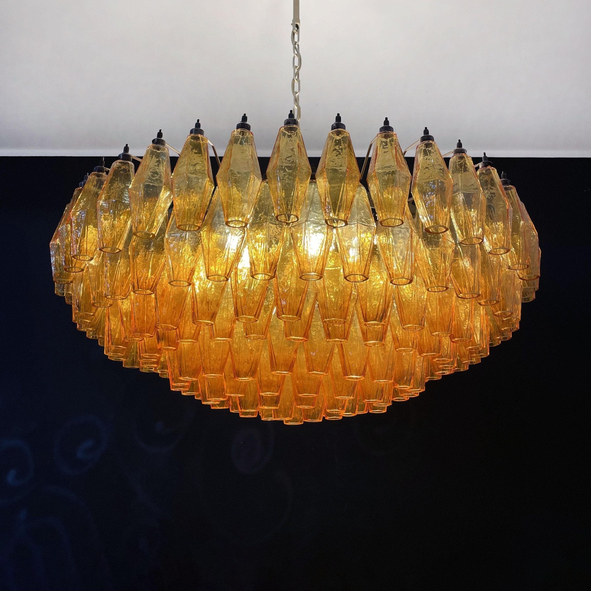 Designer Murano Rhombus Amber Poliedri Glass Chandelier product image