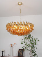 Designer Murano Rhombus Amber Poliedri Glass Chandelier product image