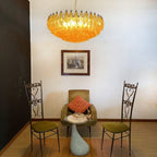 Designer Murano Rhombus Amber Poliedri Glass Chandelier product image