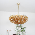 Designer Murano Rhombus Amber Poliedri Glass Chandelier product image