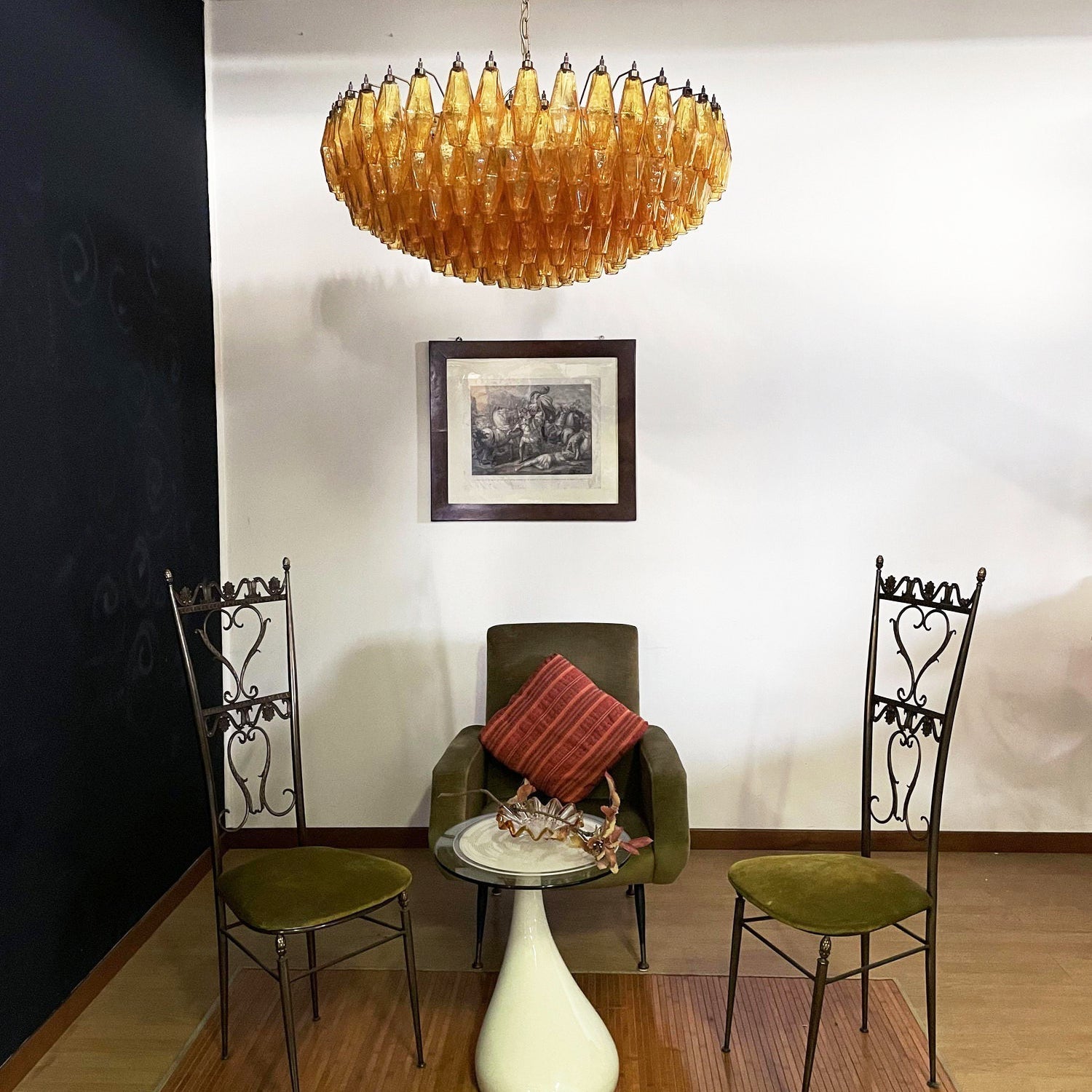 Designer Murano Rhombus Amber Poliedri Glass Chandelier product image