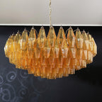 Designer Murano Rhombus Amber Poliedri Glass Chandelier product image
