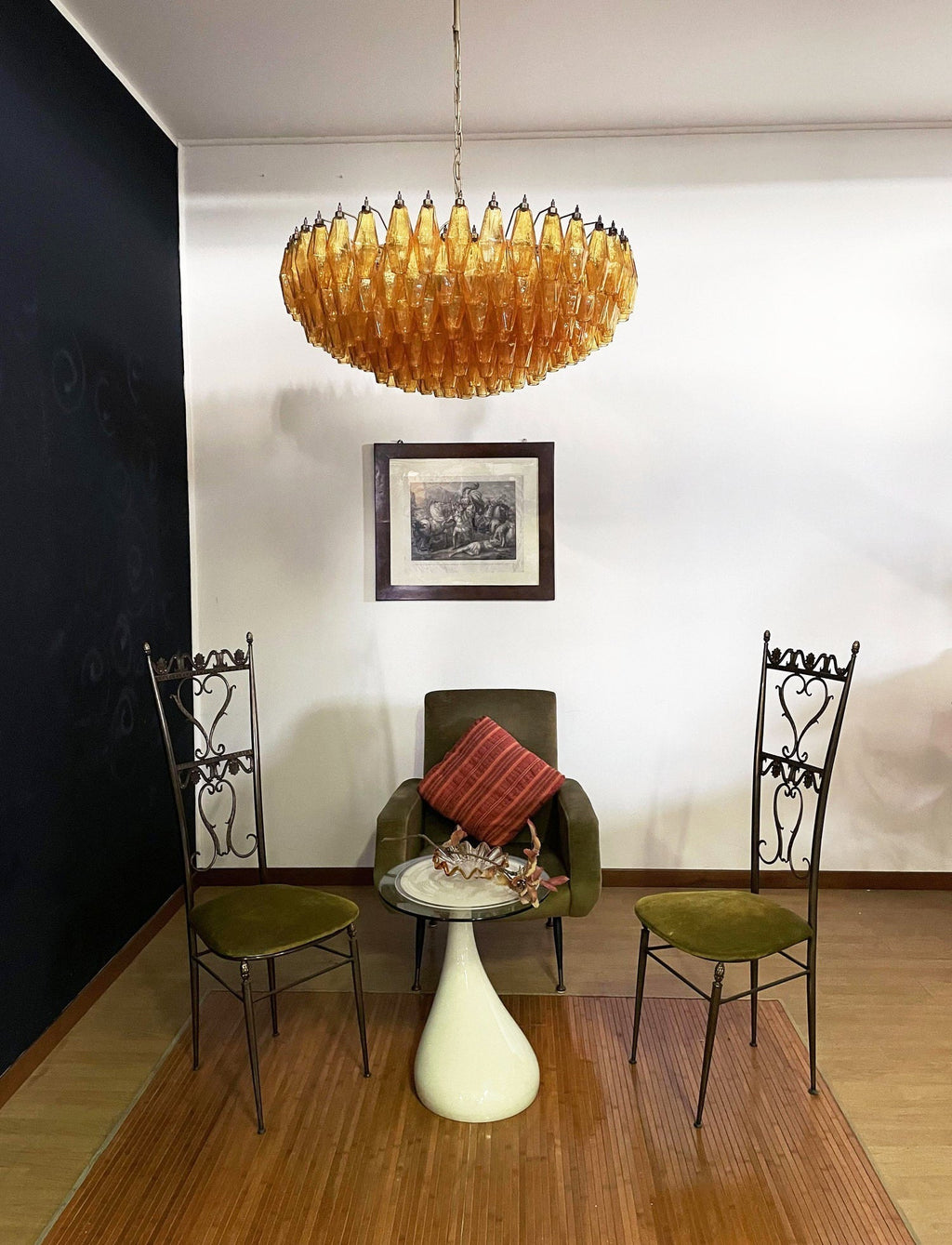 Designer Murano Rhombus Amber Poliedri Glass Chandelier product image