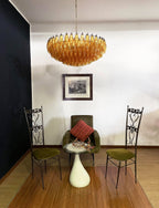 Designer Murano Rhombus Amber Poliedri Glass Chandelier product image
