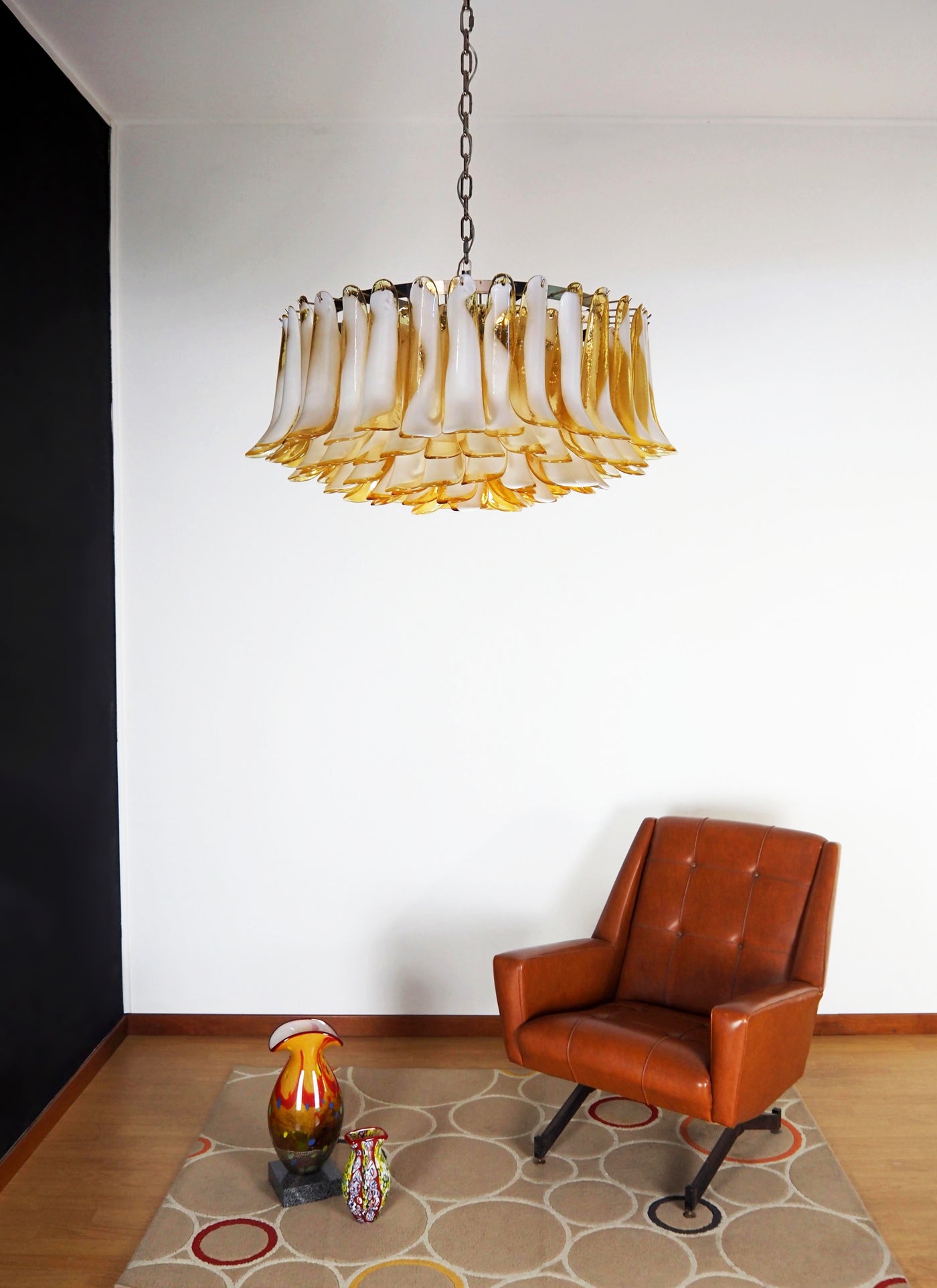 Designer Petal Amber Murano Glass Chandelier product image