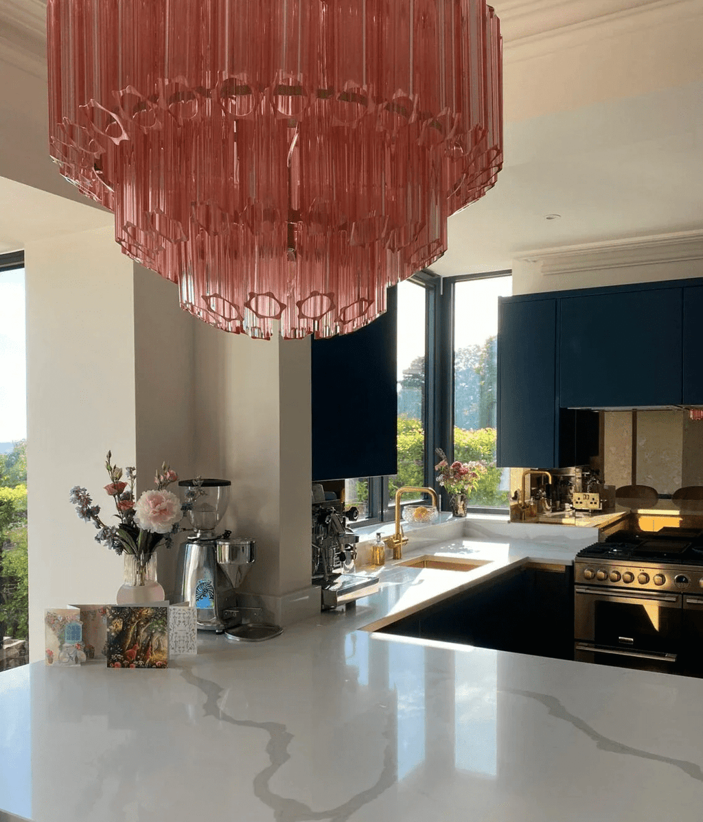 Designer Pink Palermo Murano Chandelier product image