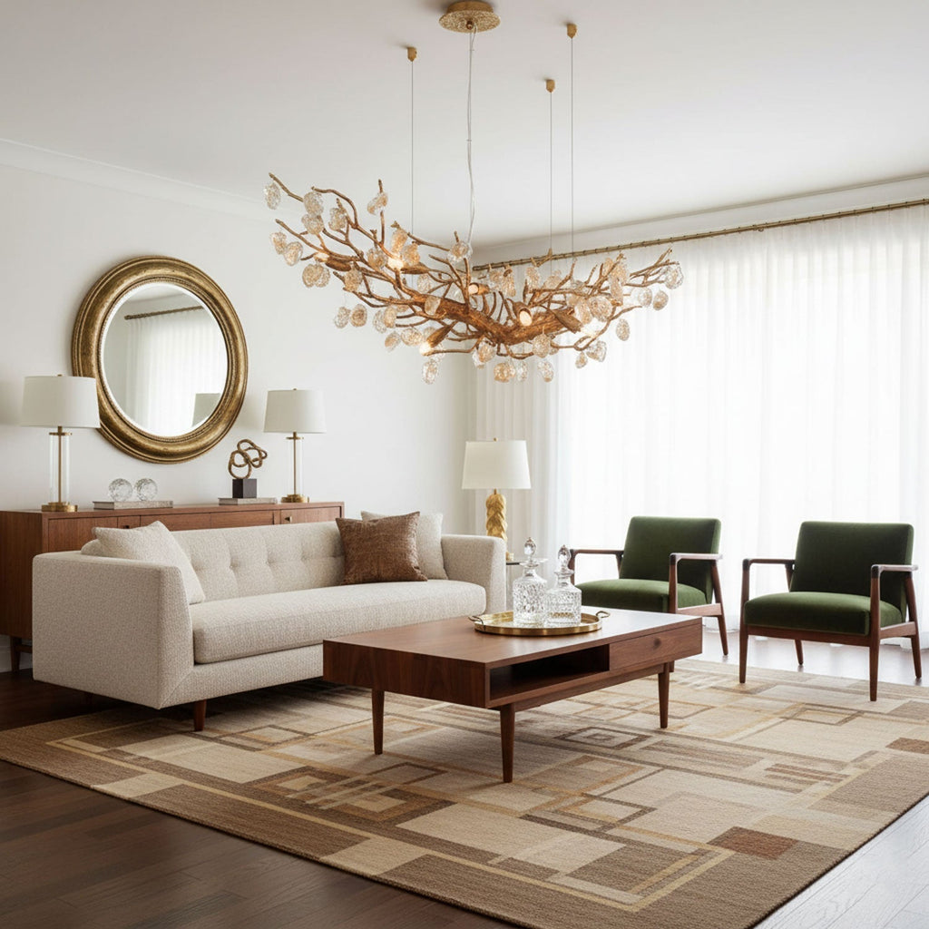 Designer Stone Crystal Brass Chandelier product image