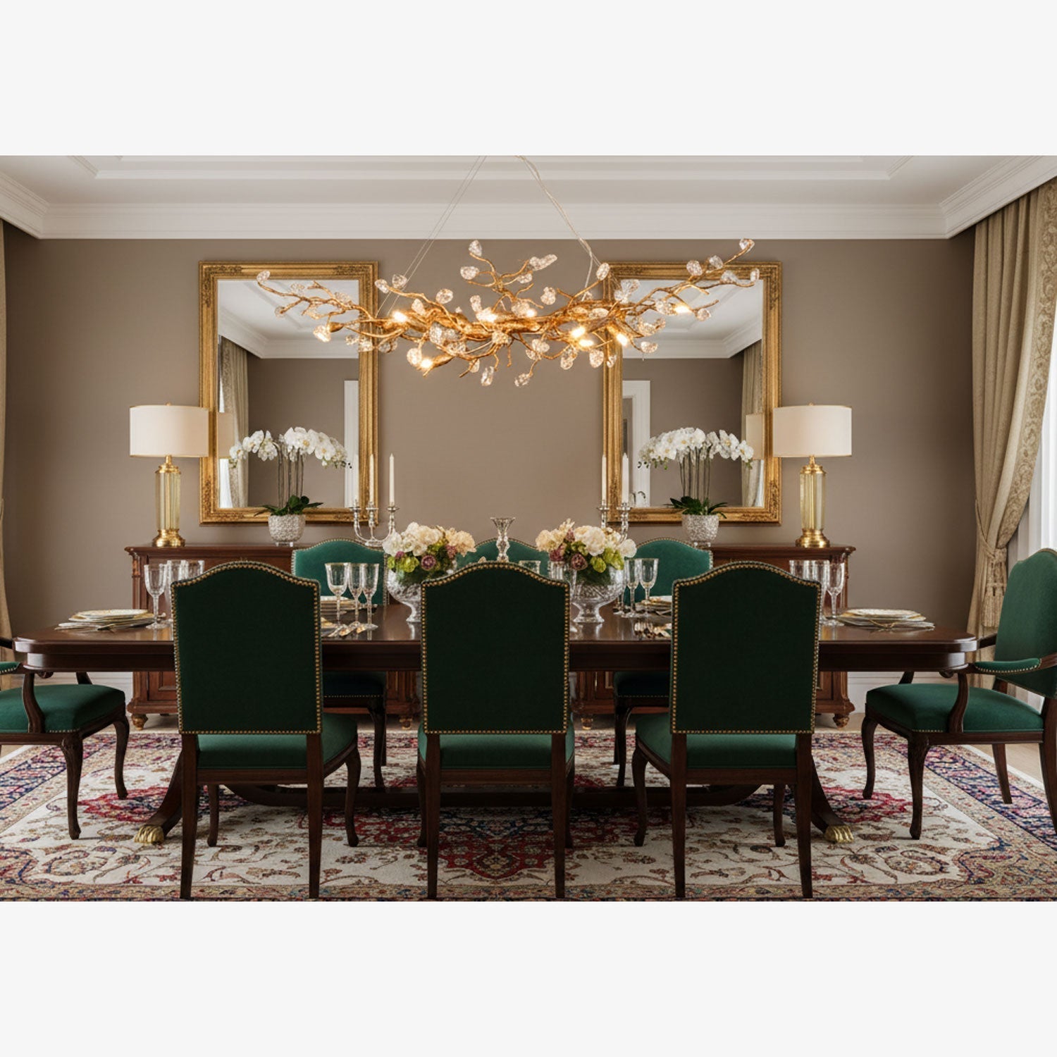 Designer Stone Crystal Brass Chandelier product image