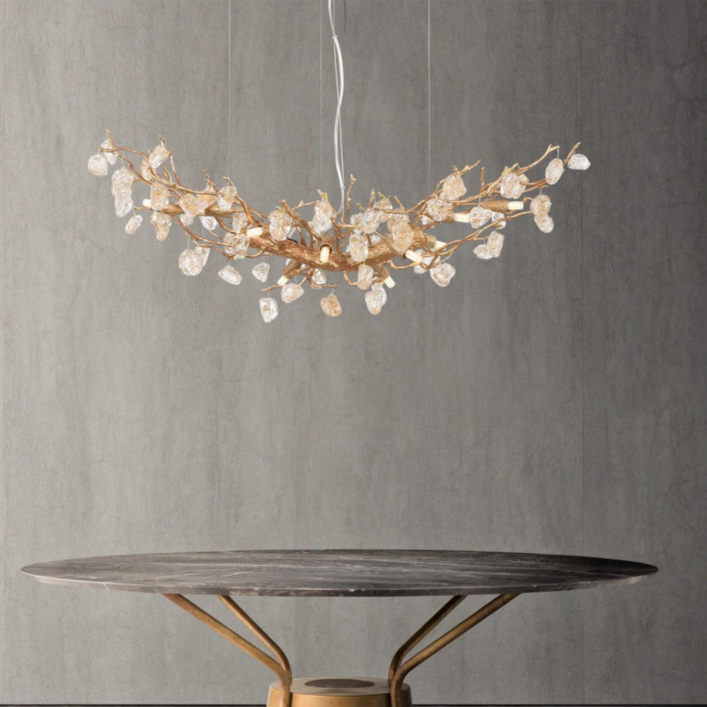 Designer Stone Crystal Brass Chandelier product image