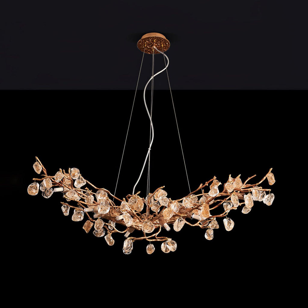 Designer Stone Crystal Brass Chandelier product image