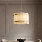 Valmont Alabaster Round Chandelier 16" by Bling Lighting Studio