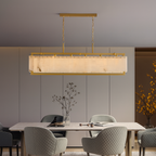 Stanton Brass & Alabaster Dining Chandelier by Bling Lighting Studio