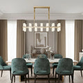 Lunara Linear Alabaster Chandelier by Bling Lighting Studio