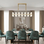 Lunara Linear Alabaster Chandelier by Bling Lighting Studio