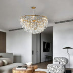 Doris Branch Brass Crystal Chandelier by Bling Lighting Studio
