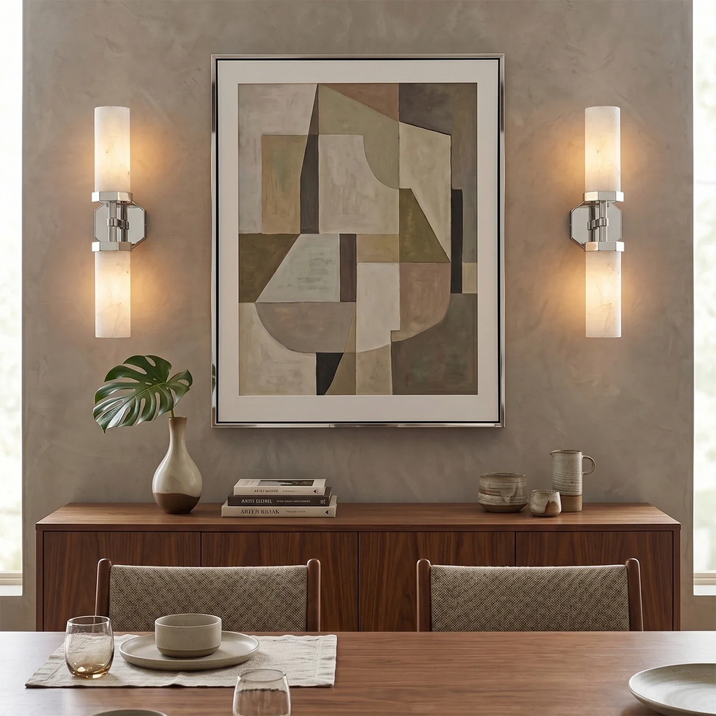 Double-Head Alabaster Wall Sconce