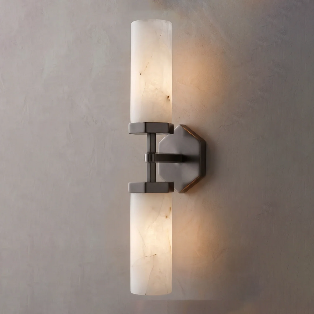 Double-Head Alabaster Wall Sconce