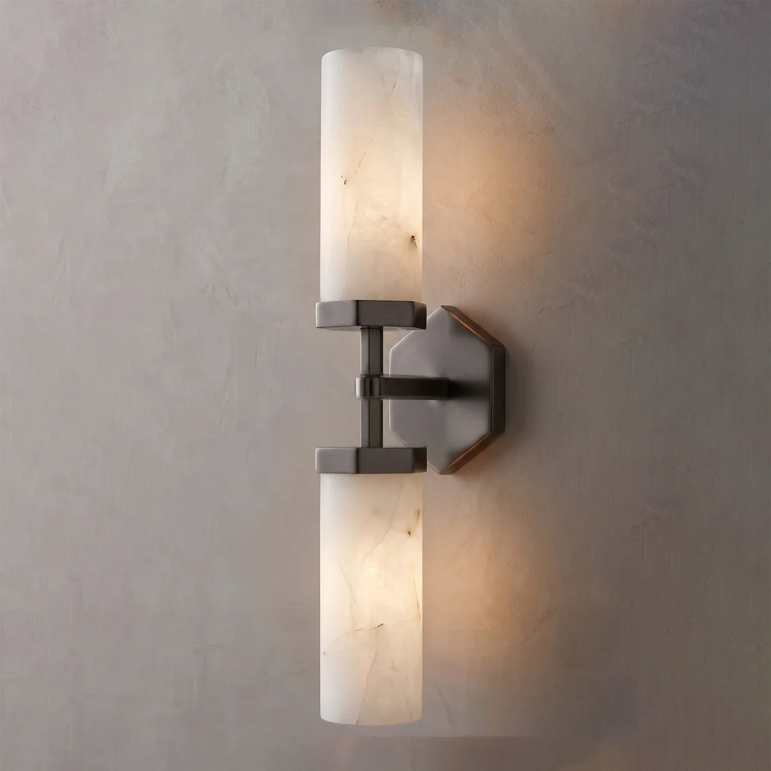 Double-Head Alabaster Wall Sconce