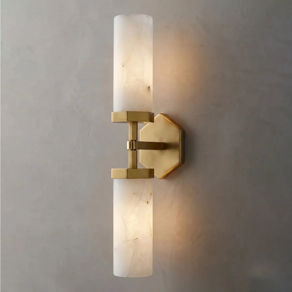 Double-Head Alabaster Wall Sconce