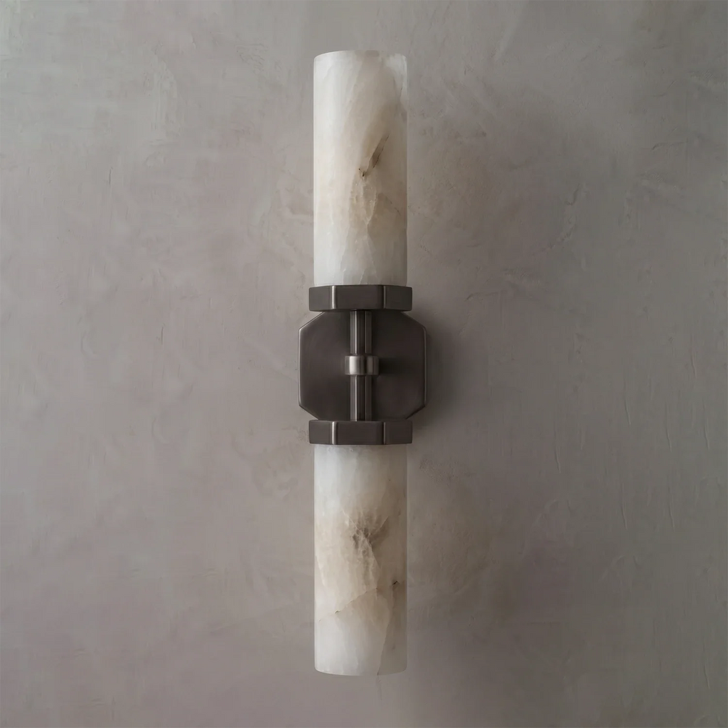 Double-Head Alabaster Wall Sconce