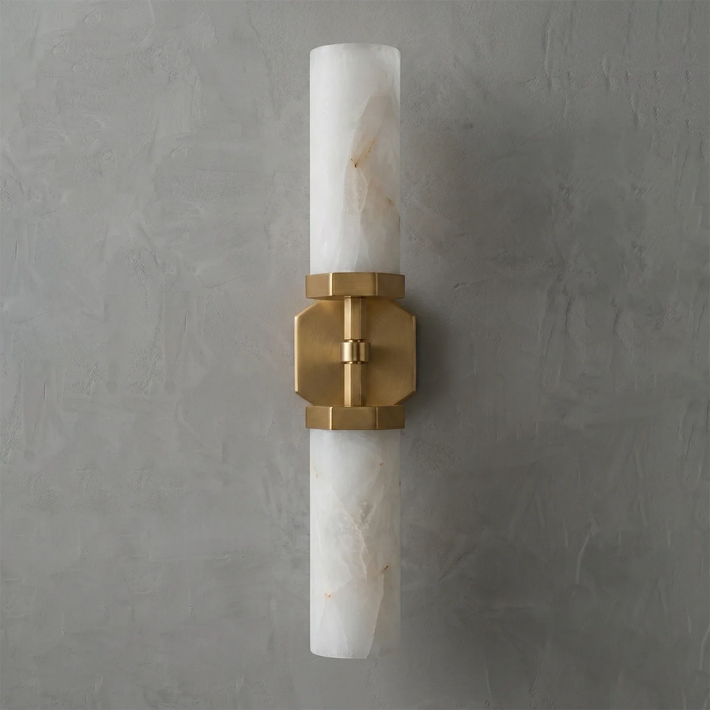 Double-Head Alabaster Wall Sconce