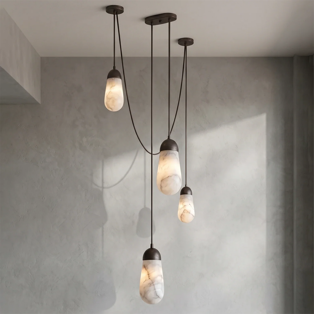 Droplet Natural Alabaster Multi-Chandelier