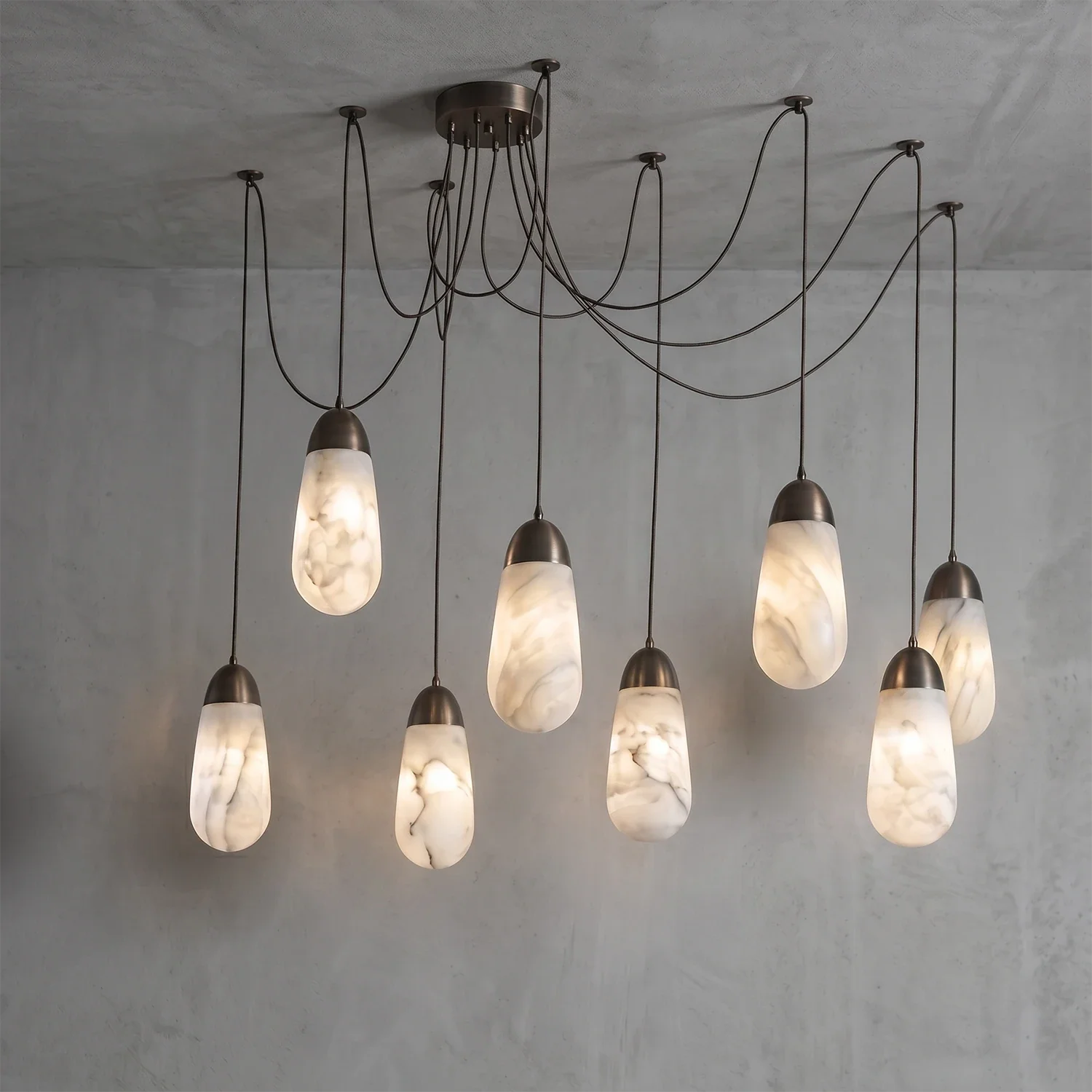 Droplet Natural Alabaster Multi-Chandelier