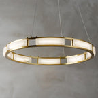 Qatar Alabaster Round Chandelier by Bling Lighting Studio