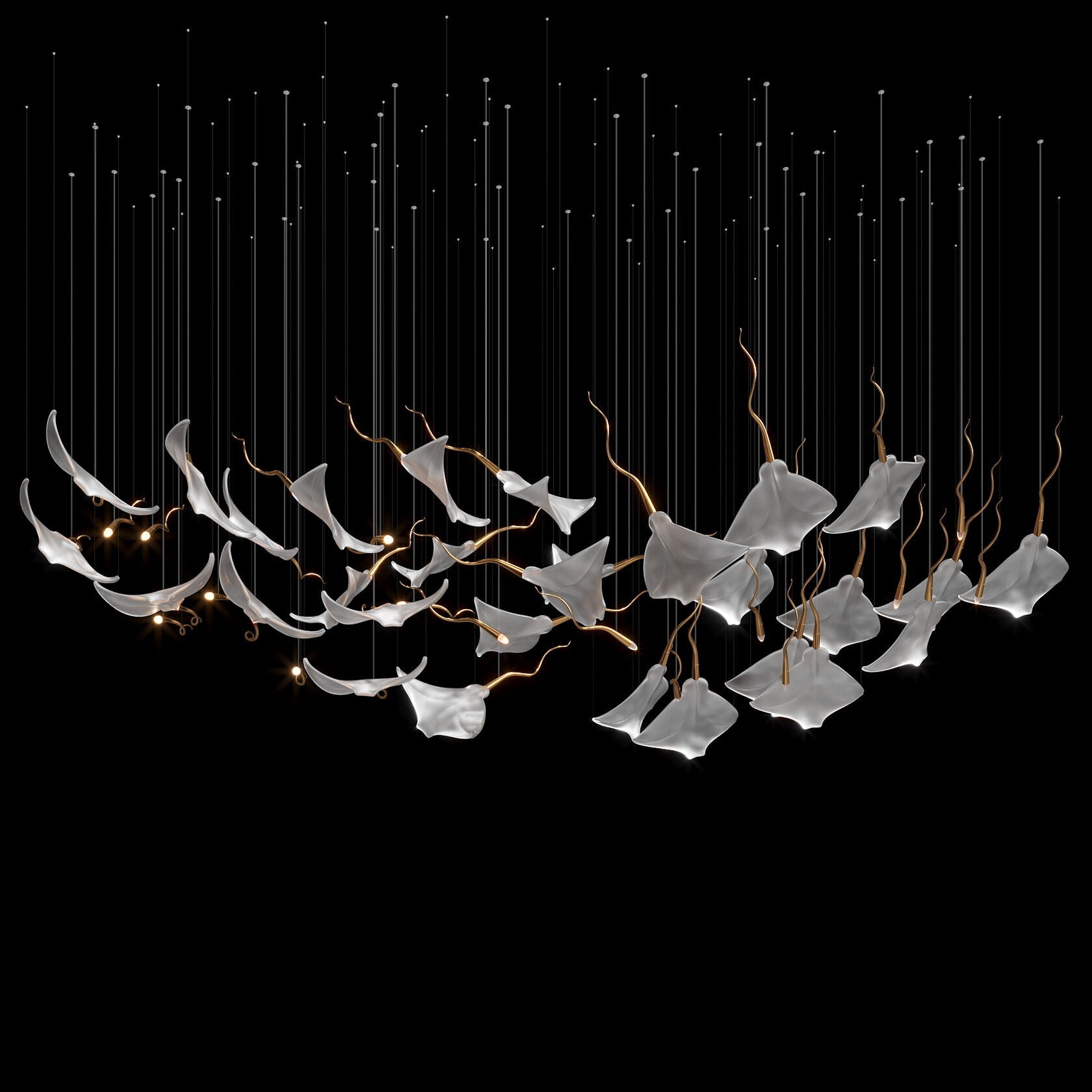 White Manta Branch Chandelier