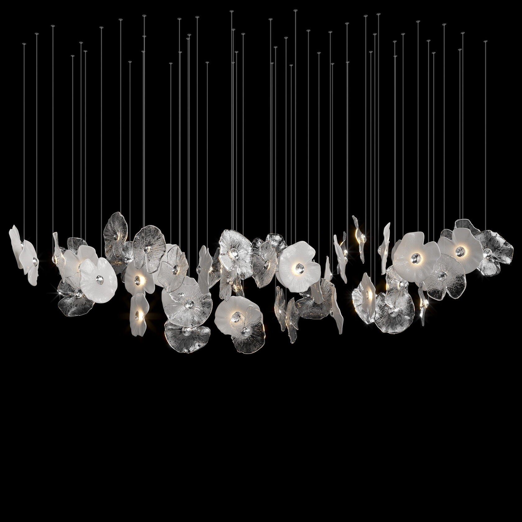 Frosted Blossom Cluster Chandelier