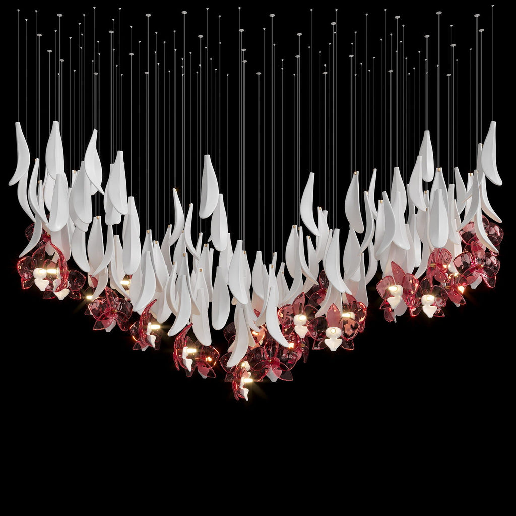 Green Orchid Cascade Chandelier