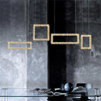 Echo Modern Rock Crystal Chandelier Over Dining Table by Bling Lighting Studio