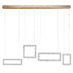 Echo Modern Rock Crystal Chandelier Over Dining Table by Bling Lighting Studio