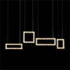 Echo Modern Rock Crystal Chandelier Over Dining Table by Bling Lighting Studio