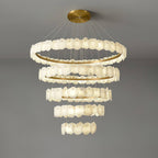 Ecliptica Spiral Alabaster Chandelier by Bling Lighting Studio