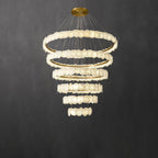 Ecliptica Spiral Alabaster Chandelier by Bling Lighting Studio