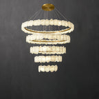 Ecliptica Spiral Alabaster Chandelier by Bling Lighting Studio