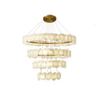 Ecliptica Spiral Alabaster Chandelier by Bling Lighting Studio
