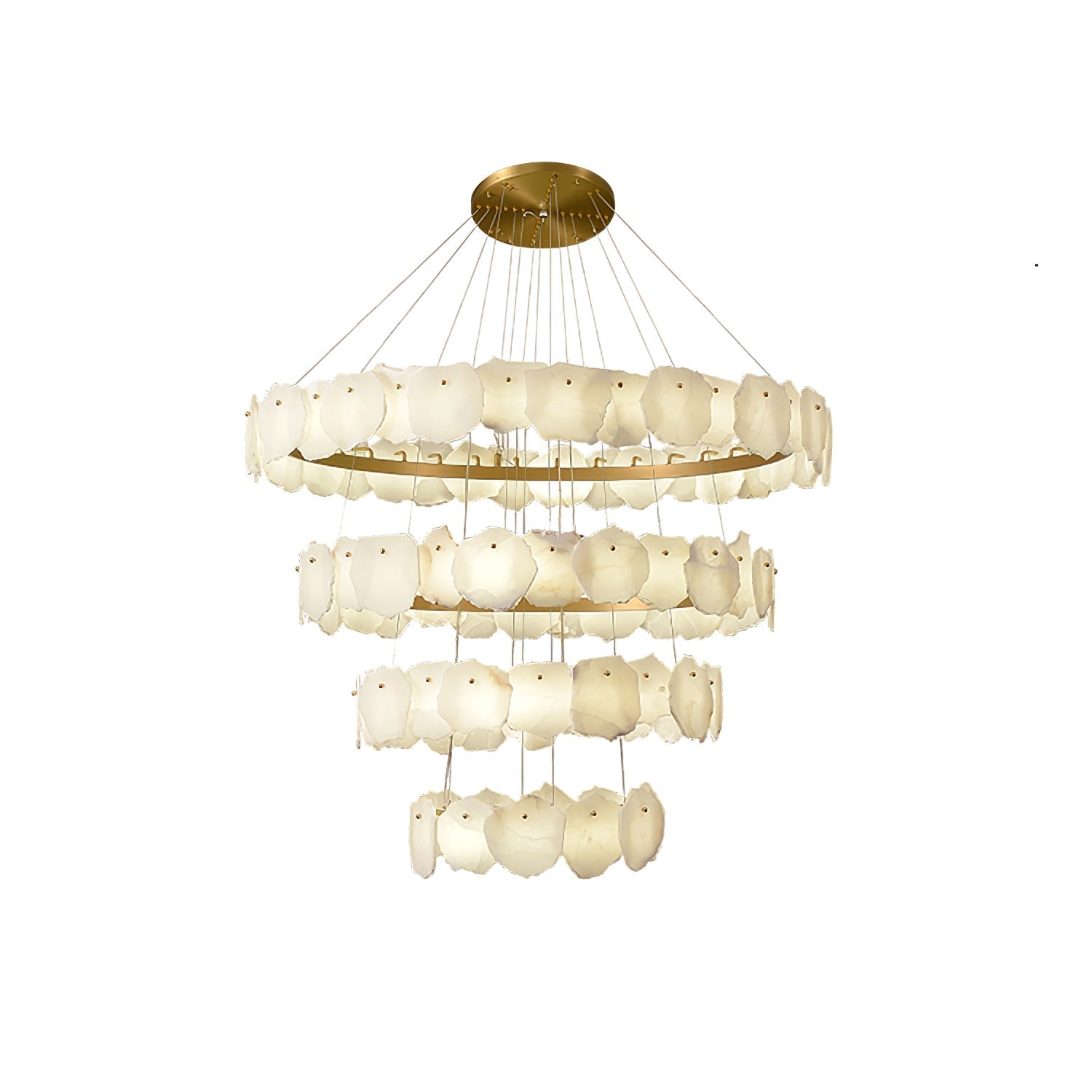 Ecliptica Spiral Alabaster Chandelier by Bling Lighting Studio