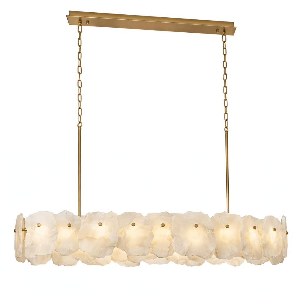 Ecliptica Spiral Alabaster Chandelier by Bling Lighting Studio