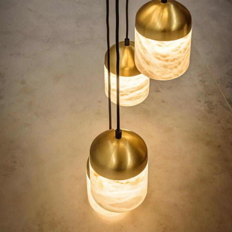 Modern Alabaster Staircase Chandelier for Living Room/Staircase/Foyer by Bling Lighting Studio