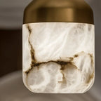 Modern Alabaster Staircase Chandelier for Living Room/Staircase/Foyer by Bling Lighting Studio