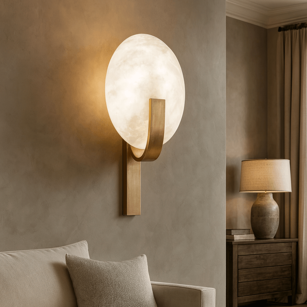 Elara Alabaster Wall Sconce by Bling Lighting Studio