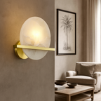 Elara Natural Alabaster Wall Sconce material and finish detail