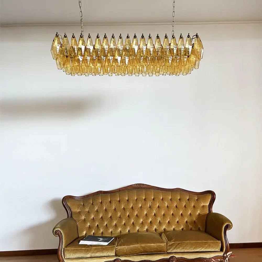 Elegant Amber Murano Poliedri Chandelier additional product view