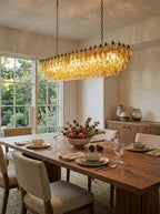 Elegant Amber Murano Poliedri Chandelier material and finish detail