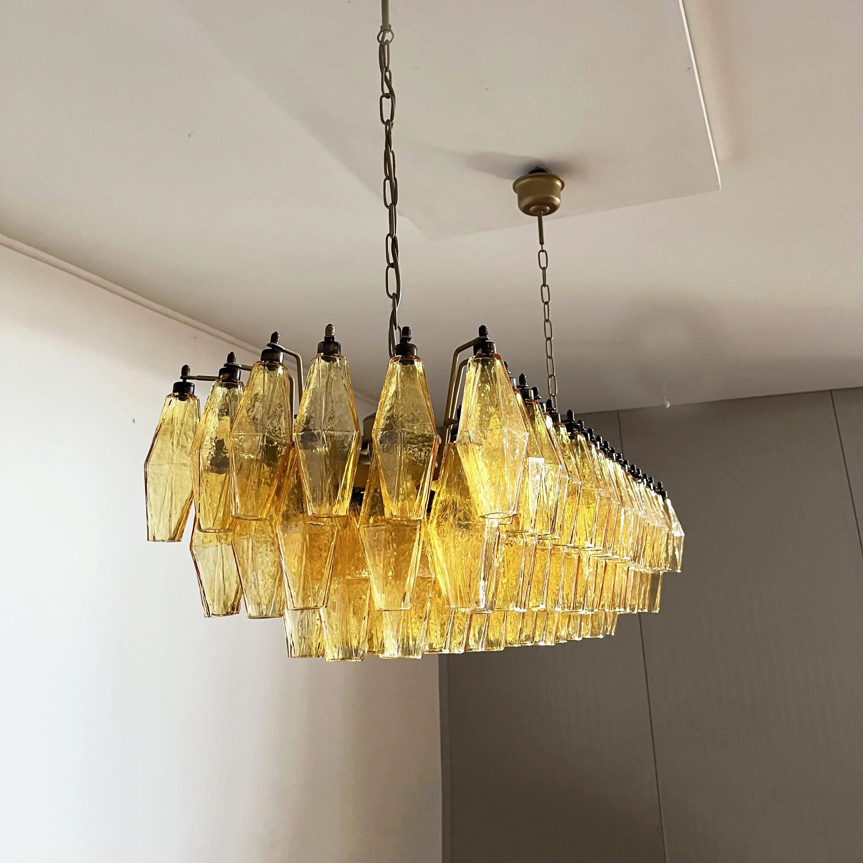 Elegant Amber Murano Poliedri Chandelier product image